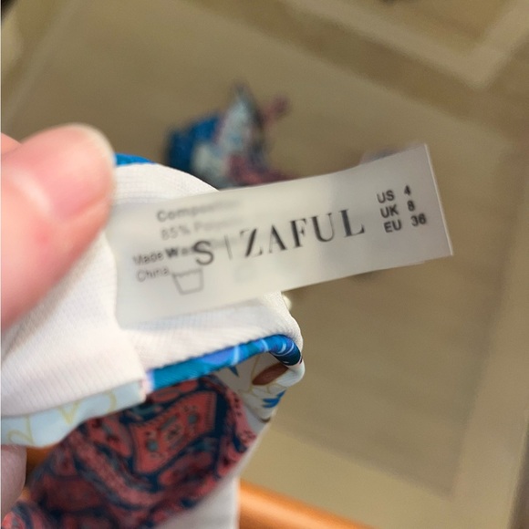 Zaful Blue Pink Bohemian Bikini Sz S - Picture 5 of 5